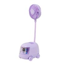 Mini Ventilador 2 Velocidades Recarregável Com Base Para Colar Lápis Caneta Coleção