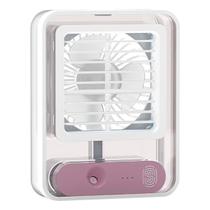 Mini Ventilador Ar Gelado Umidificador Luz Led Portatil