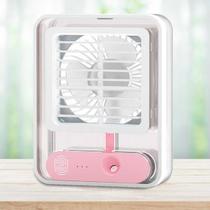 Mini Ventilador Ar Gelado Umidificador Luz Led Portatil