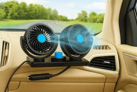 Mini Ventilador Automotivo 12V Oscilante Duplo Compacto Para Viagens e Passeios Mini Ventilador Automotivo 12V Oscilante Duplo Compacto Para Viagens e Passeios