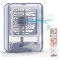 Mini Ventilador Climatizador Umidificador Luz Led Recarregavel - BELLATOR