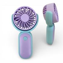 Mini Ventilador De Mão Portátil Direcionável Recarregável Cor:Roxo-Verde