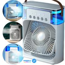 Mini ventilador de mesa 3 velocidades jato climatizante frio USB portátil