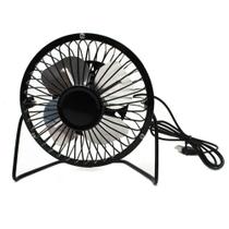 Mini Ventilador De Mesa Carro Portátil De Metal Preto USB