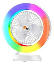 Mini Ventilador De Mesa Com Led Portatil Usb Articulavel
