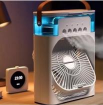 Mini Ventilador de Mesa Portátil Umidificador e Climatizador pode colocar Gelo