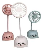 Mini Ventilador De Mesa Portátil Usb Recarregável Gatinho