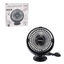 Mini Ventilador de Mesa Redondo Portátil com Cabo USB - Preta