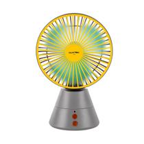 Mini Ventilador de Mesa Rotativo Giratório Recarregável USB Com Luz Led Noturna Portátil