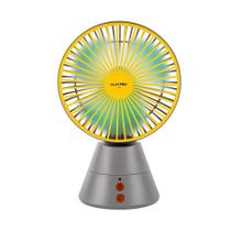 Mini Ventilador de Mesa Rotativo Giratório Recarregável USB Com Luz Led Noturna Portátil - Luatek