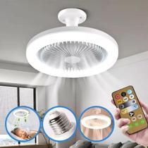 Mini Ventilador de Teto para Escritório com Luminária Integrada