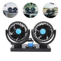 Mini Ventilador Duplo Automotivo 12V Portátil com 2 Velocidades Silencioso e Potente para Carros e Caminhões - Importway