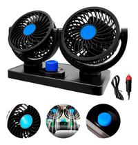 Mini Ventilador Duplo Interno Para Carro 2 Velocidades 12v