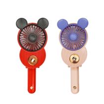 Mini ventilador LACOVIA Cute Mouse Misting USB recarregável vermelho e rosa