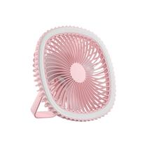 Mini Ventilador Mesa Luz Ring Light Usb Portátil Cor:Rosa