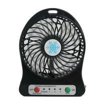 Mini Ventilador Mesa Portátil Recarregável Usb 3 Vel Preto