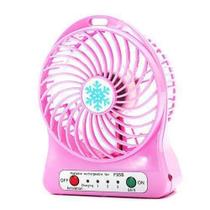 Mini Ventilador Mesa Portátil Recarregável Usb 3 Vel Rosa