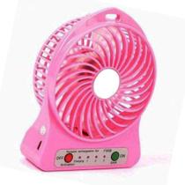 Mini Ventilador Pequeno Portatil A Pilha USB C/ BATERIA RECARREGAVEL - ROSA