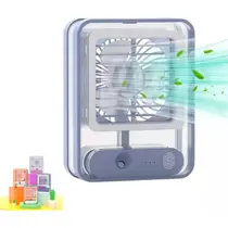 Mini Ventilador Portátil 3 Velocidades Led Umidificador Ar