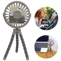 Mini Ventilador Portátil Articulável Cinza Clingo