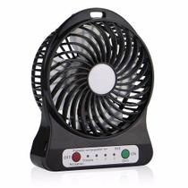 Mini Ventilador Portátil Bateria Recarregável 3 Velocidades C/ BATERRIA - PRETO - MKB Mini Ventilador Portátil Bateria Recarregável 3 Velocidades C/ BATERRIA - PRETO - MKB