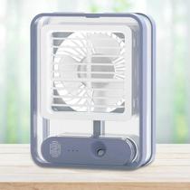 Mini Ventilador Portátil Com Led Umidificador E Iluminação - Desert Ecom