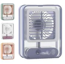 Mini Ventilador Portátil Com Umidificador E Iluminação Led