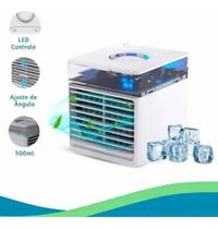 Mini ventilador portátil de ar condicionado 4 em 1 pessoal com 7 cores de luz LED, resfriamento de 3 velocidades para casa, sala, escritório