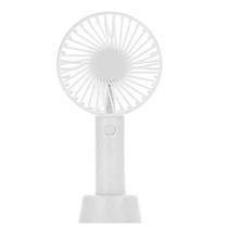 Mini Ventilador Portátil de Mão Mesa Recarregável Cabo USB Branco