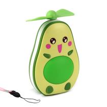 Mini Ventilador Portátil de Mão Mesa Recarregável Cabo USB Led Espelho Verde