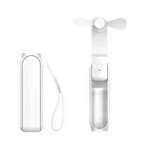 Mini Ventilador Portátil De Mão USB Recarregável Com Design Exclusivo E Gancho, Vento Turbo Potente