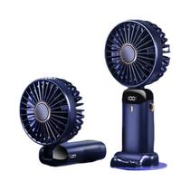 Mini Ventilador Portátil Dobrável - 5 Velocidades, USB Recarregável, com Base