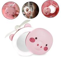 Mini Ventilador Portátil + Espelho Luz LED Cílios Maquiagem Mini Ventilador Portátil + Espelho Luz LED Cílios Maquiagem