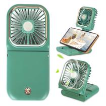 Mini ventilador portátil FADACHY 5 em 1 com suporte para telefone 3000mAh verde