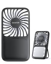 Mini ventilador portátil Gaiatop de 3 velocidades com luz LED 2000mAh preta Mini ventilador portátil Gaiatop de 3 velocidades com luz LED 2000mAh preta