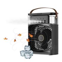 Mini ventilador portátil humidificador integrado e luzes led Mini ventilador portátil humidificador integrado e luzes led