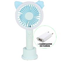 Mini Ventilador Portátil LED USB Recarregável + Adaptador Azul CBRN19601 Mini Ventilador Portátil LED USB Recarregável + Adaptador Azul CBRN19601
