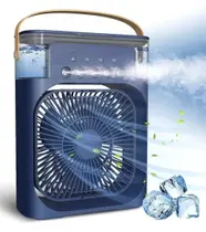 Mini Ventilador Portatil Mesa 3 Velocidades Umidificador Ar - Azul Marinho