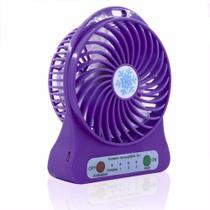 Mini Ventilador Portátil Mesa Usb Com 3 Velocidades Potente Roxo