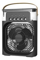 Mini Ventilador Portátil Oasis Oi-6012 Com Spray E Led Preto