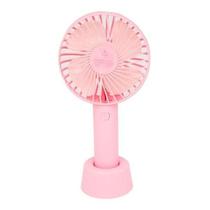 Mini Ventilador Portátil Recarregável 3 Velocidades - Rosa
