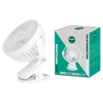 Mini Ventilador Portátil Recarregável Mor Ref.409194 Branco