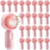 Mini ventilador portátil Rossesay, pacote com 24, USB recarregável, rosa Mini ventilador portátil Rossesay, pacote com 24, USB recarregável, rosa