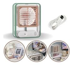 Mini Ventilador Portátil Umidificador Led Mesa Recarregável Mini Ventilador Portátil Umidificador Led Mesa Recarregável