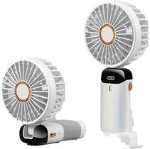 Mini ventilador portátil USB 5000mAh de 5 velocidades com aromaterapia branca