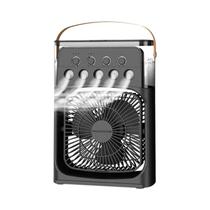 Mini Ventilador Portátil USB Com Carregamento, Névoa Refrescante, Luz Noturna LED E Umidificador De
