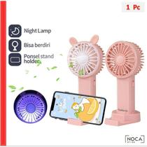 Mini ventilador recarregável portátil silencioso de 3 velocidades com suporte para celular