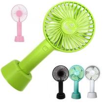 Mini Ventilador Recarregavel Sem Fio 3 Velocidades Portatil Usb Mesa DE MÃO C/BASE - VERDE