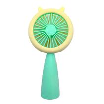 Mini Ventilador Recarregável USB LED Portátil Verde Prático