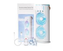 Mini Ventilador Refrigerador Recarregavel de Mesa Climatizador Duplo Com Umidificador Potente Portatil residencial Usb com Controle Remoto